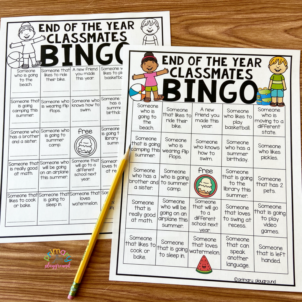 Free End Of The Year Classmates Bingo Primary Playground Free End Of The Year Classmates Bingo Primary Playground