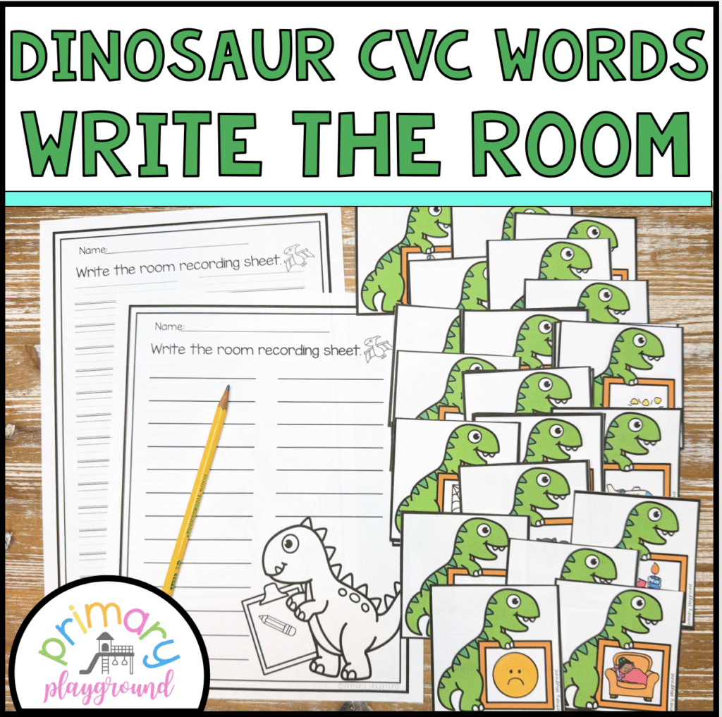 Dinosaur CVC Words Write the Room Activity | Fun Movement Literacy ...