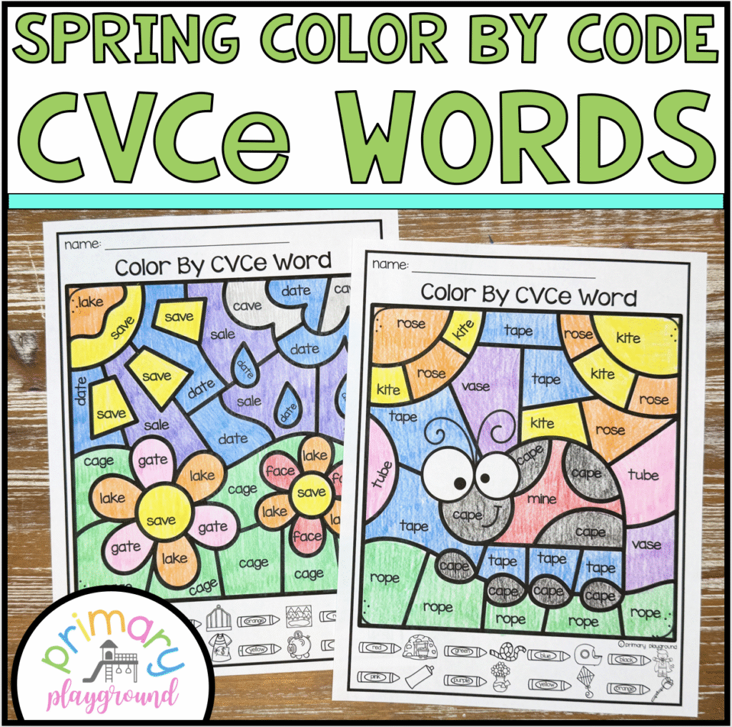 Spring Color by Code CVCe Words | Long Vowel Practice Activities | No ...